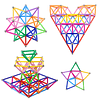 220PCS Bloques magnéticos de palos de construcción, juguetes