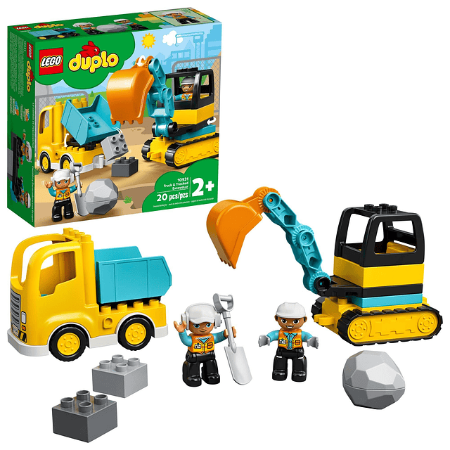 DUPLO Town Camión y Excavadora de Orugas Vehículo de Constru