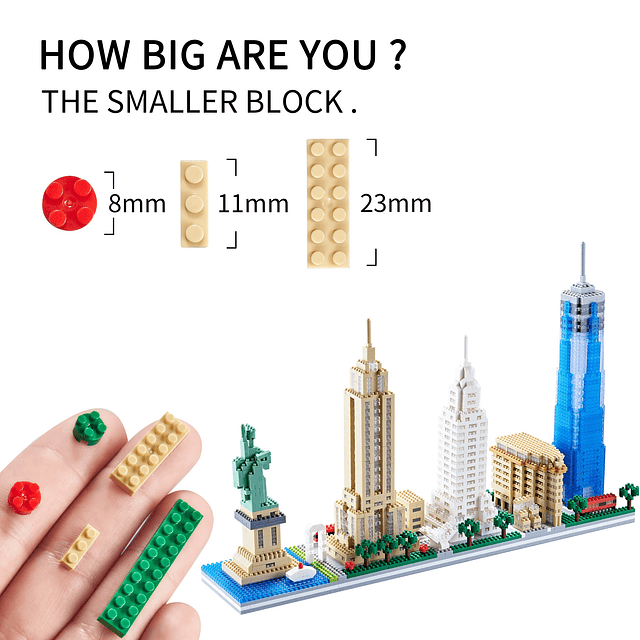 New York Skyline Micro Mini Blocks Juego de construcción, 34