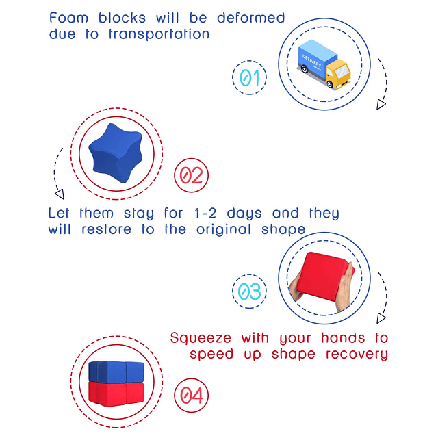 Bloques de espuma para niños de 1 a 3 años, 12 cubos suaves