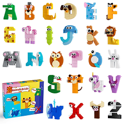 Juego de construcción de animales con letras del alfabeto, j