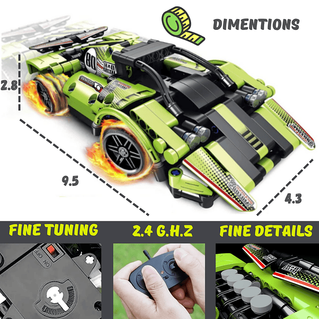 Juguetes de construcción de automóviles con control remoto p