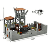 Juego de ladrillos de construcción de base militar para mini