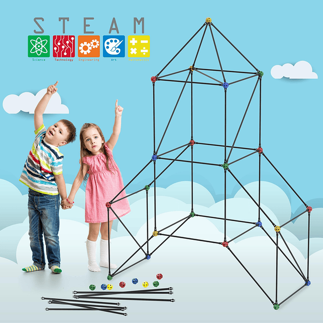 Kit de construcción de fuerte para niños, juego de 100 pieza