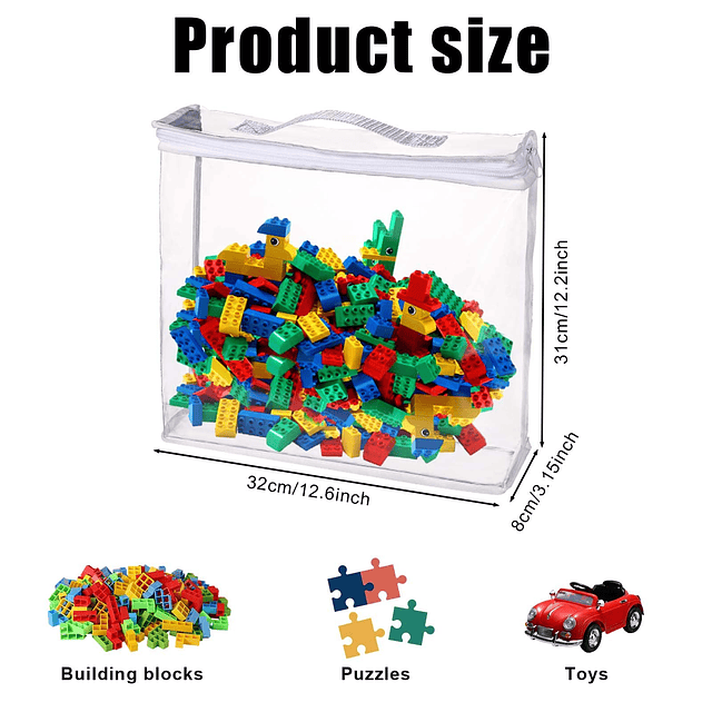 8 bolsas de almacenamiento de juguetes con cremallera, 12.6