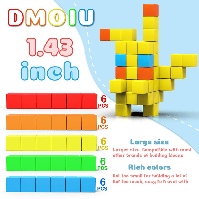 Bloques magnéticos grandes de 1,43 pulgadas, bloques de cons