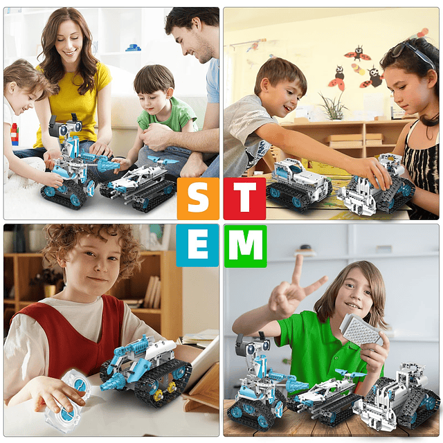 STEM Robot para niños de 8 a 14 años, control remoto 5 en 1