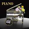 Juego de mini bloques de construcción de piano negro para in