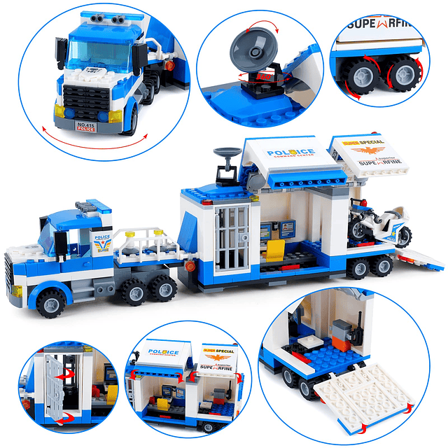 City Police Mobile Command Center Truck Building Blocks Kit