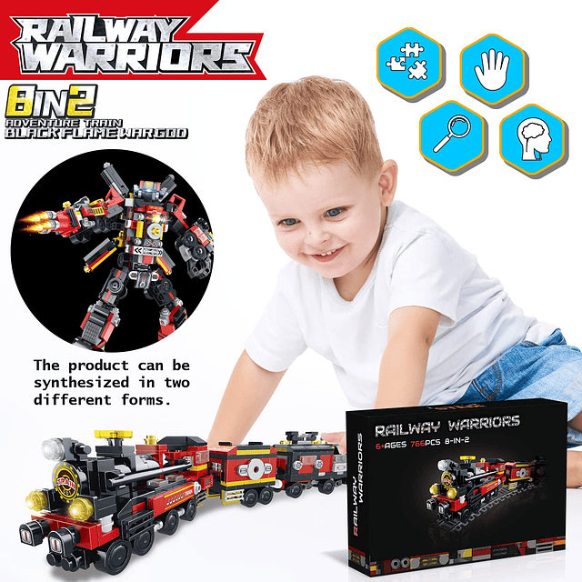 Transforming Train Building Block Toys para niños niñas de 6