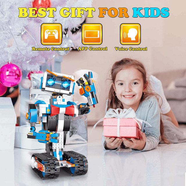 STEM Robot Building Block Toys para niños, control remoto y