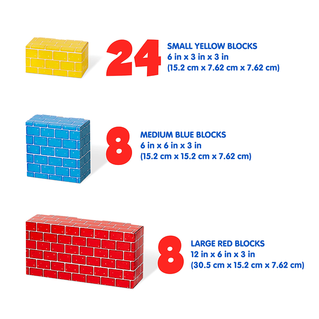 Bloques de construcción gigantes de cartón extragrueso: 40 b