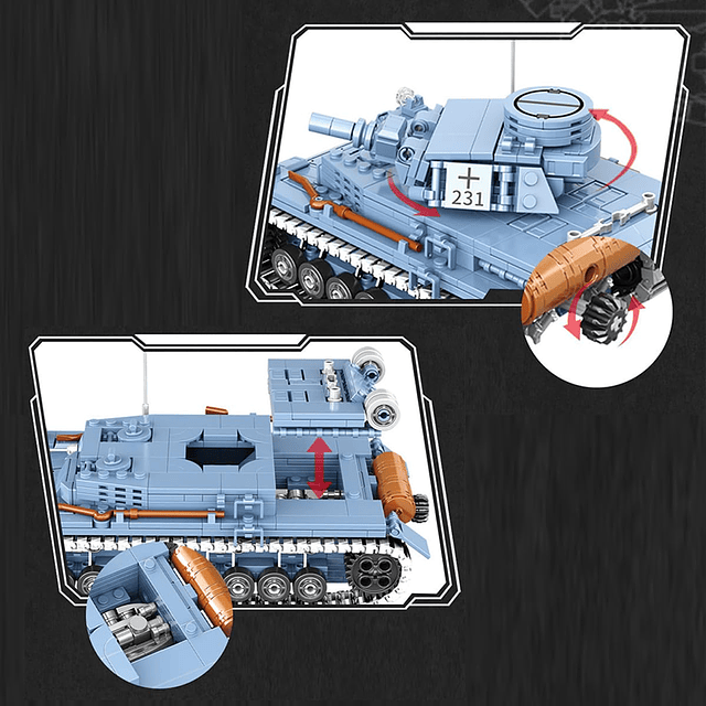 Panzer-Ⅳ Juego de bloques de construcción de modelo de tanqu