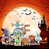 12 bloques de construcción de Halloween de estilo con 12 caj