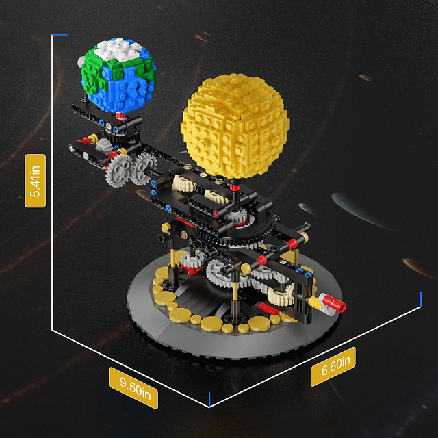 Sistema Solar Tierra Luna Sol Orrery Modelo, Modelo de Bloqu