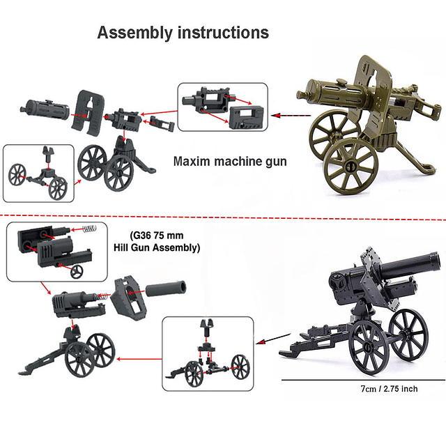 WW2 Armas Pistolas Juguetes Ejército Paquete Militar para Mi