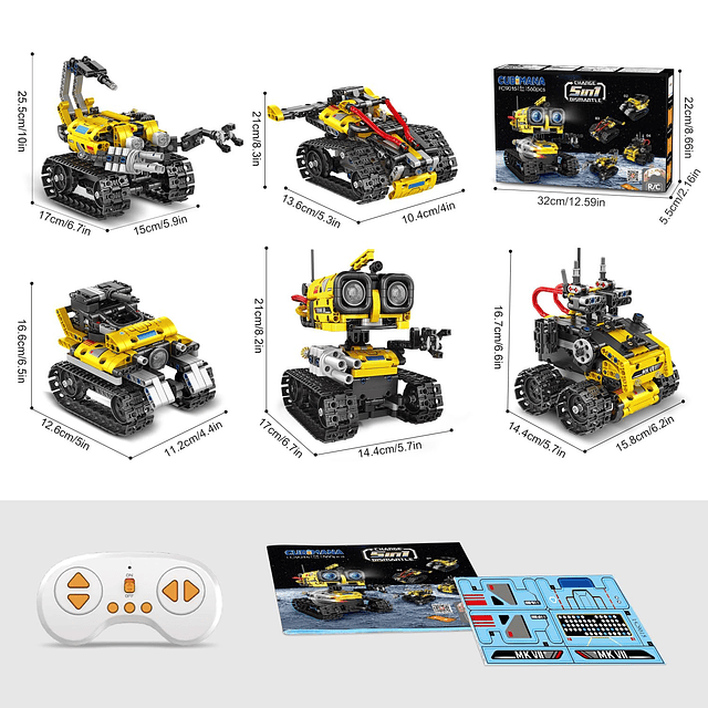 Robot Building Toys para niños - Robots 5 en 1 controlados p