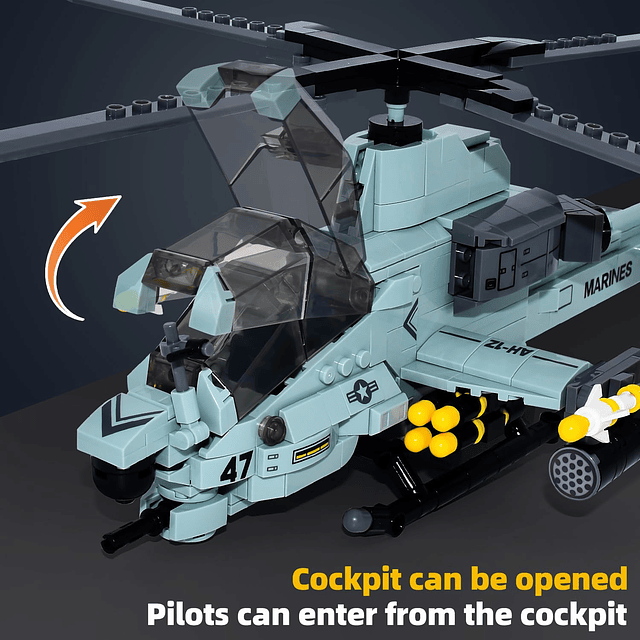 AH-1Z Kits de bloques de construcción de helicópteros (597 p