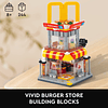 City Street View Burger Shop Juego de construcción, modelo c