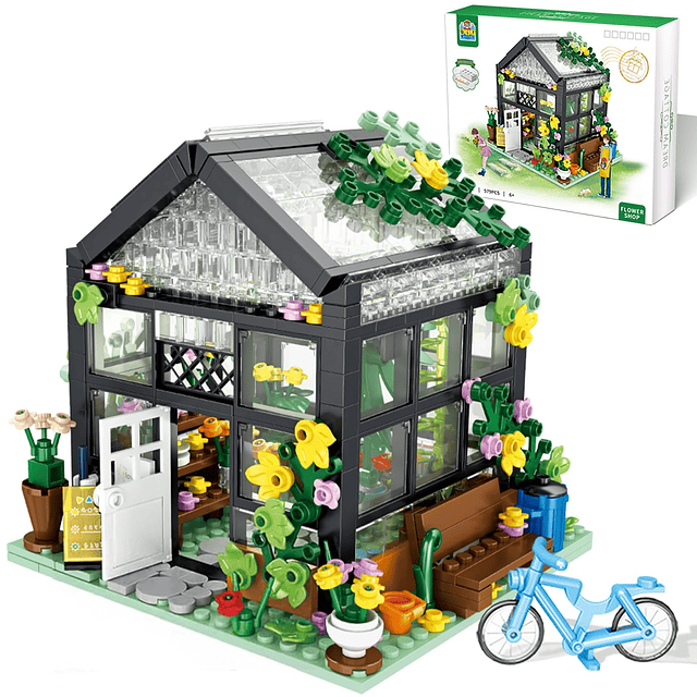 Juego de construcción de casa de flores, compatible con Lego