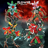 Juego de construcción de monstruos de flores, 4 figuras de a