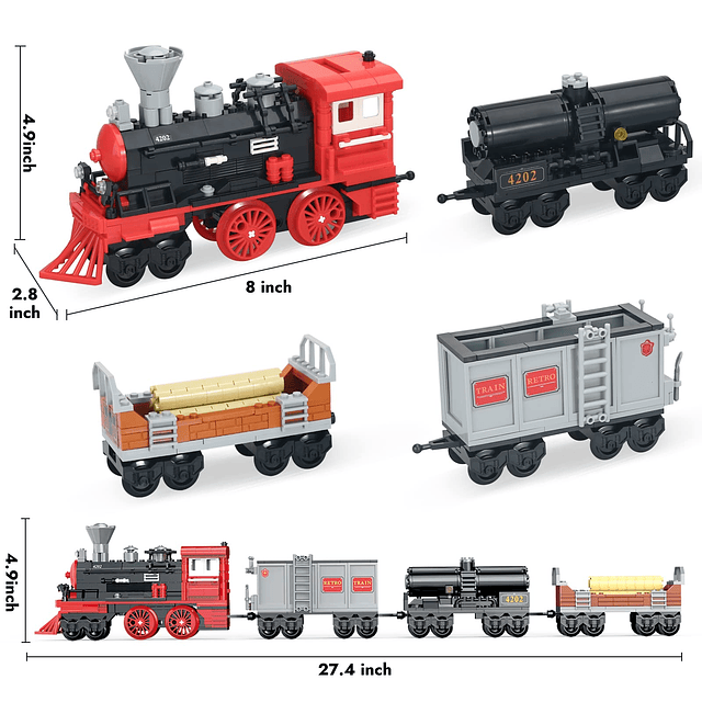 Juego de construcción de tren de carga urbano, modelo de tre