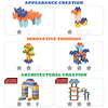 Bloques de construcción coloridos para niños, juguetes de co