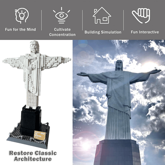 Juego de construcción de la colección Cristo Redentor, 973 p