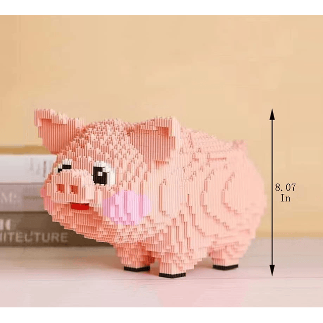 Juego de microbloques de construcción Animal Pig (2745 pieza