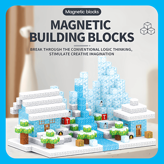 Bloques magnéticos 54 piezas, Build Mine Magnet World Frozen