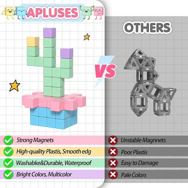 32 bloques magnéticos para construir cubos para niños pequeñ