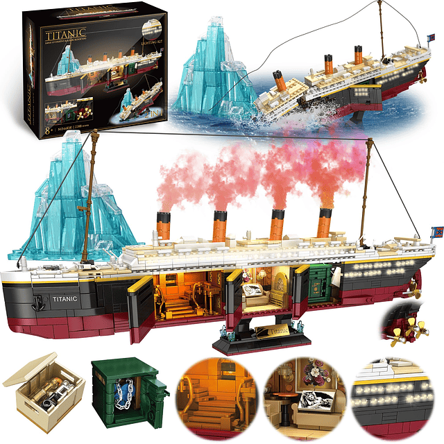 Titanic Juego de construcción, 2288 piezas Titanic Big Ship