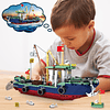 Juegos de bloques de construcción para barcos de pesca, kit