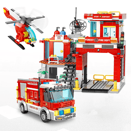 Kit de construcción de estación de bomberos de la ciudad, ju