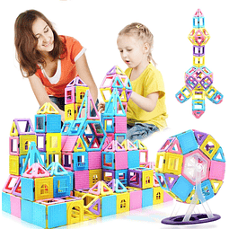 124PCS Bloques Magnéticos Juguetes para Niños de 3 4 5 6 7+