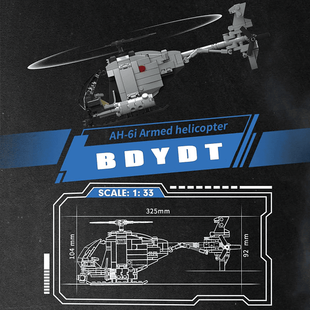 AH-6i Juego de bloques de construcción modelo de helicóptero