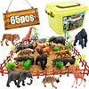 Juego de 65 figuras de animales de safari, figuras realistas