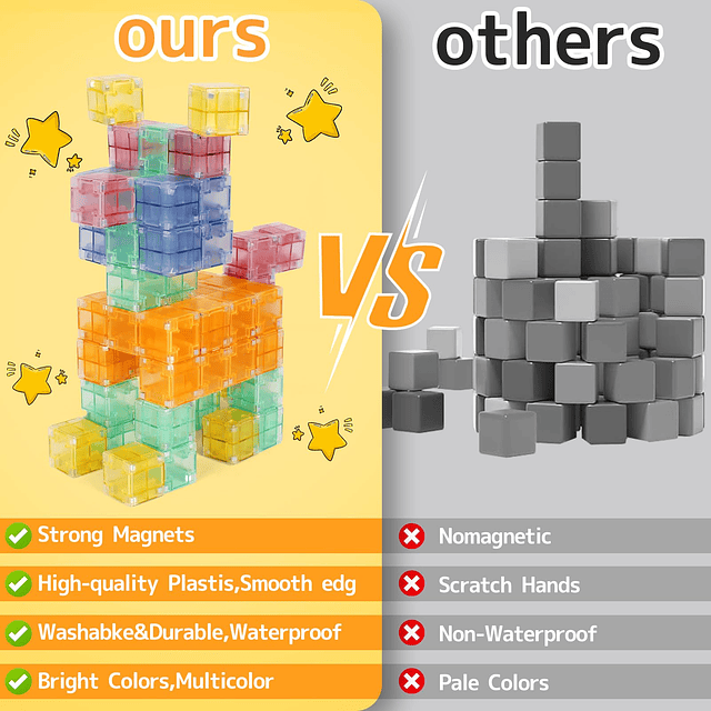 54 bloques magnéticos para juguetes para niños pequeños, gra