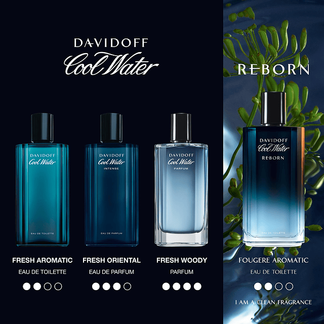 Davidoff Cool Water Reborn Eau de Toilette para hombres, 2.5