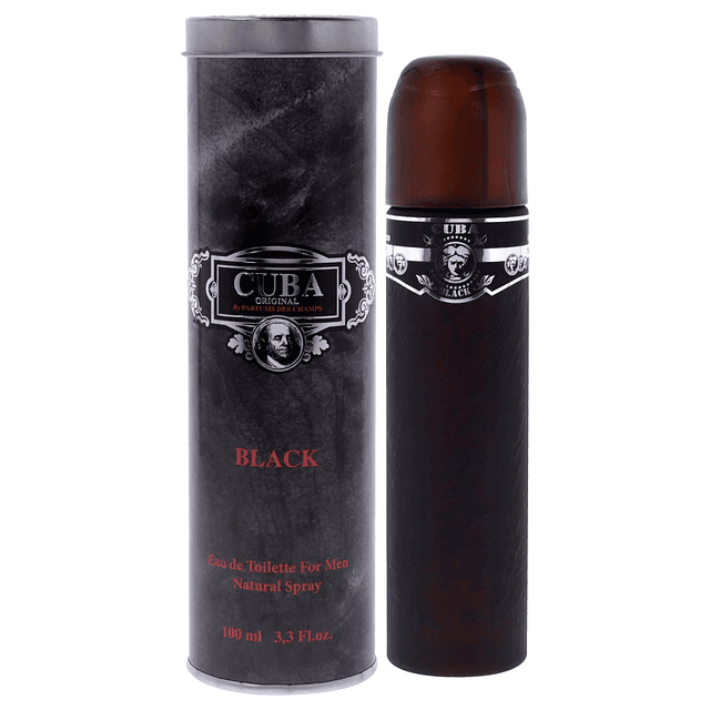 Cuba Black by Cuba for Men EDT Spray, CUBA Black, Fragluxe,