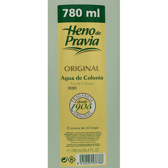 Heno De Pravia Original Agua De Colonia 26.4 fl oz (Paquete