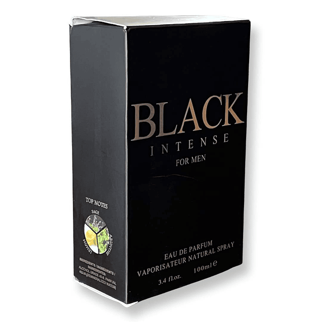 BLACK INTENSE for Men Eau de Parfum para hombres - 3.4 Fl Oz