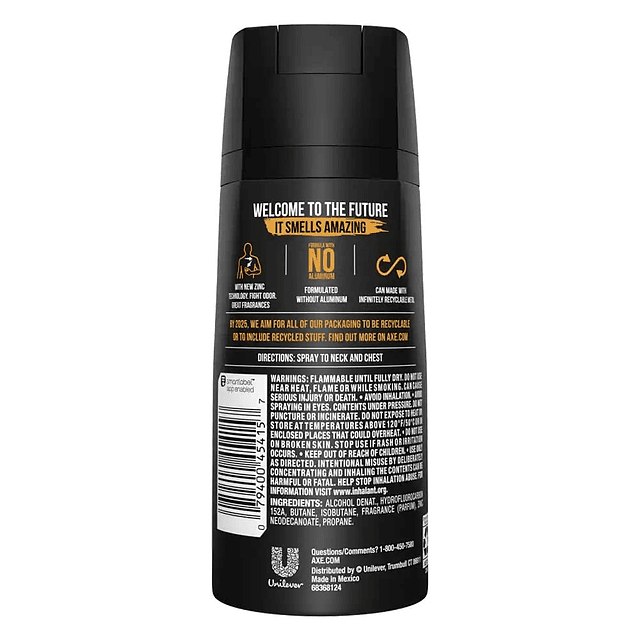 AXE Body Spray para hombres, dorado, 4 oz