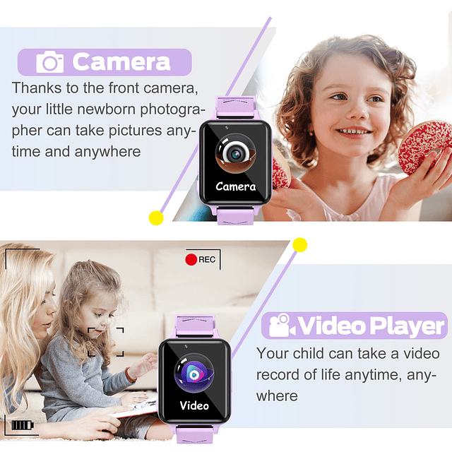 Reloj inteligente para niños con juegos, música, cámara y de