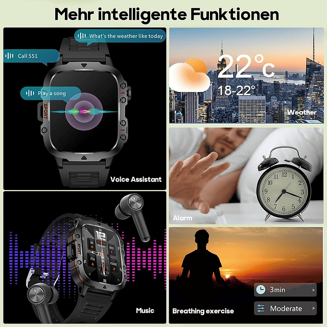 Reloj Inteligente AMOLED de 1,96 Pulgadas para Hombre con Bl