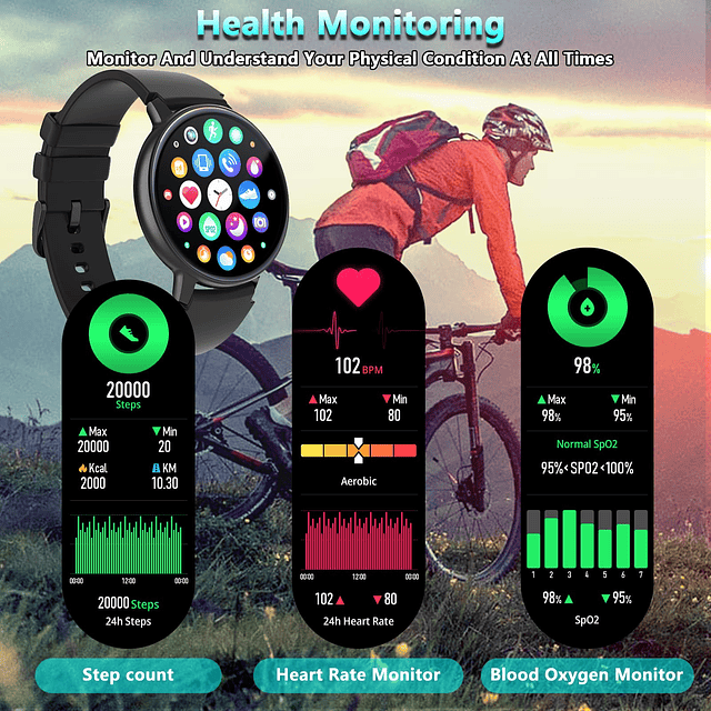 Reloj Inteligente, (Responder/Hacer Llamadas) Rastreador de