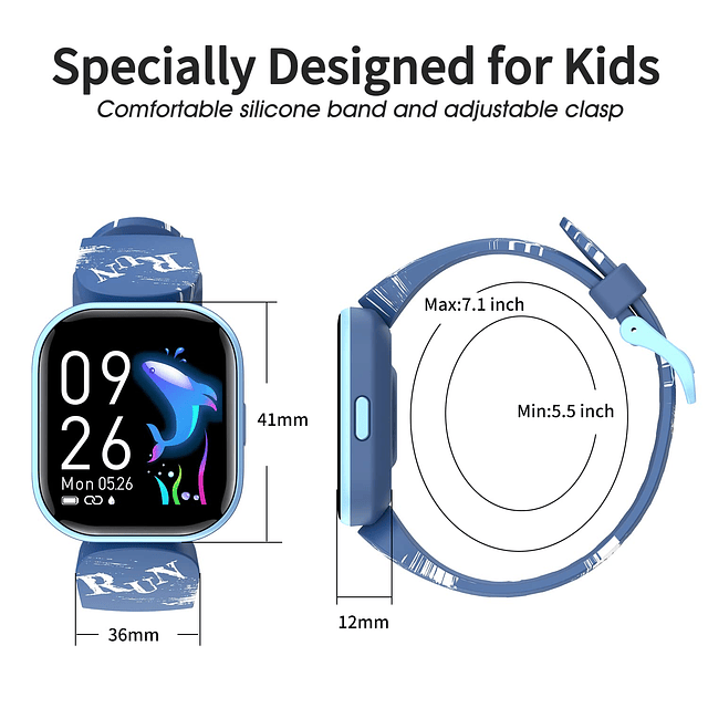 Reloj rastreador de actividad física para niños, esfera de r