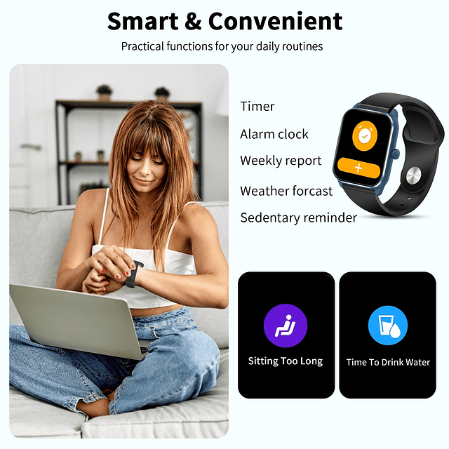 Reloj inteligente para hombres y mujeres con llamada Bluetoo