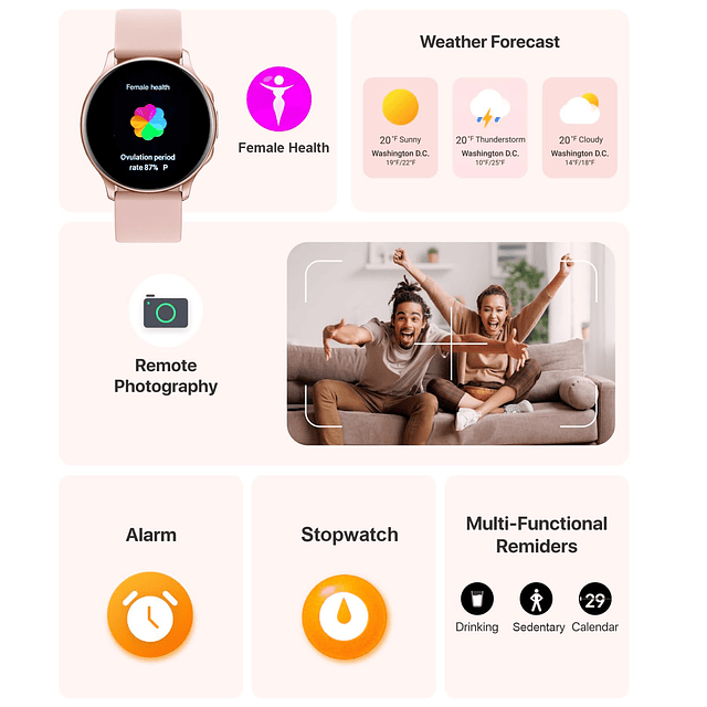 Reloj inteligente para mujer, reloj inteligente para teléfon