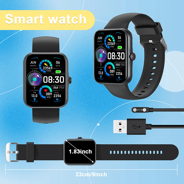 Reloj inteligente para niños, 1.83" Fitness Tracker Smartwat